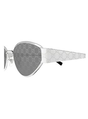 香港直邮GUCCI 女士眼镜 GG1853S002 SS2025 灰色 几何太阳镜