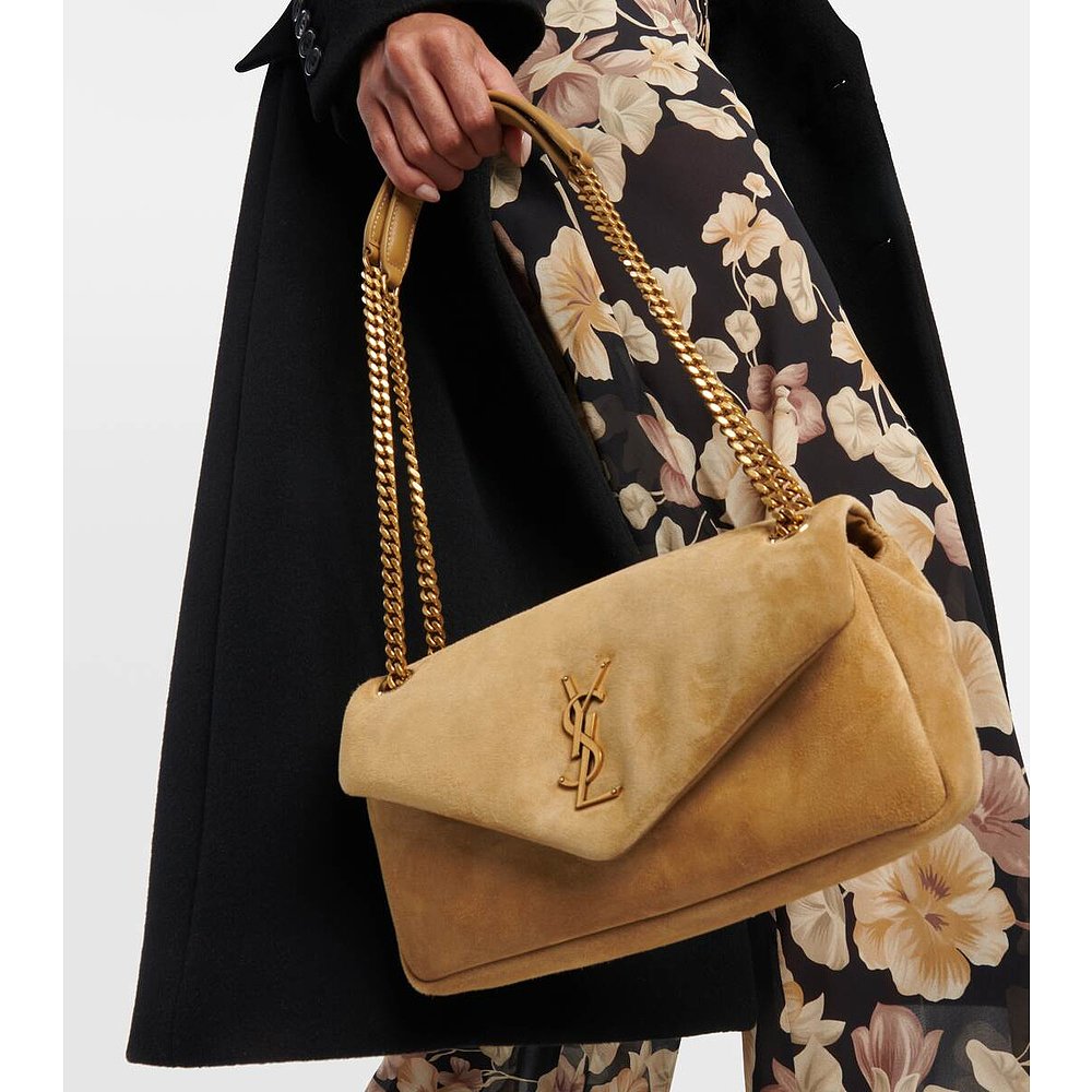 潮奢 Saint Laurent 女士Calypso Small suede shoulder bag 单肩 - 图0