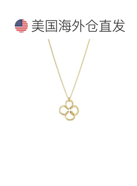 自营adornia14k镀金三叶草项链-金色 美国奥莱直发吊坠四叶草