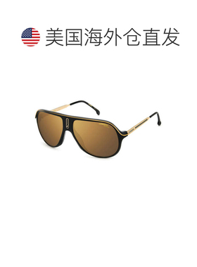自营carreraSAFARI65/N 02M2 YL黑色/金色/棕色，带金色镜面偏光-