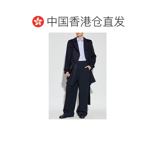香港直邮BURBERRY 男士大衣 SS2026 8113170A1222NAVY黑色外套 - 图1