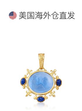 自营 Ross-Simons 意大利 Tagliamonte 蓝色威尼斯玻璃凹版和青金