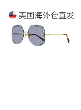 自营Chloe Women's Perforated Lens Sunglasses CH0111S 001 Gol