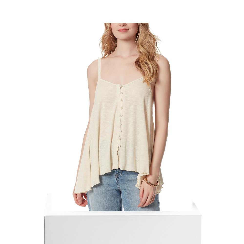 jessica simpsonWomens Asymmetric Button Down Tank Top - gard - 图3