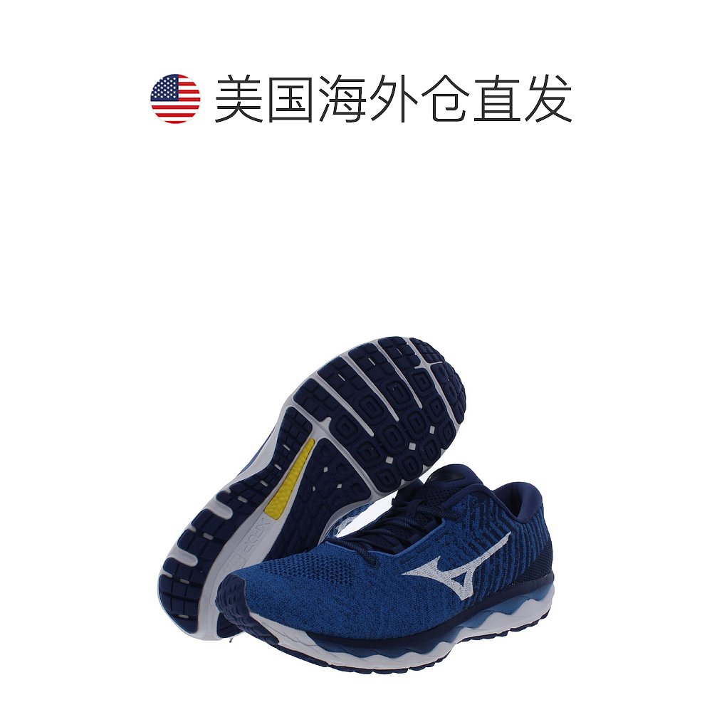 mizunoWave Sky Waveknit 3 男士健身跑鞋 - 蓝色/灰色 【美国奥 - 图1