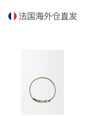 自营1h可退 欧洲直邮Loewe罗意威 女士黑色/金色小牛皮logo字母标