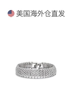 自营 GENEVIVE 纯银立方氧化锆线性密镶手链 - 银白色 美国奥莱直