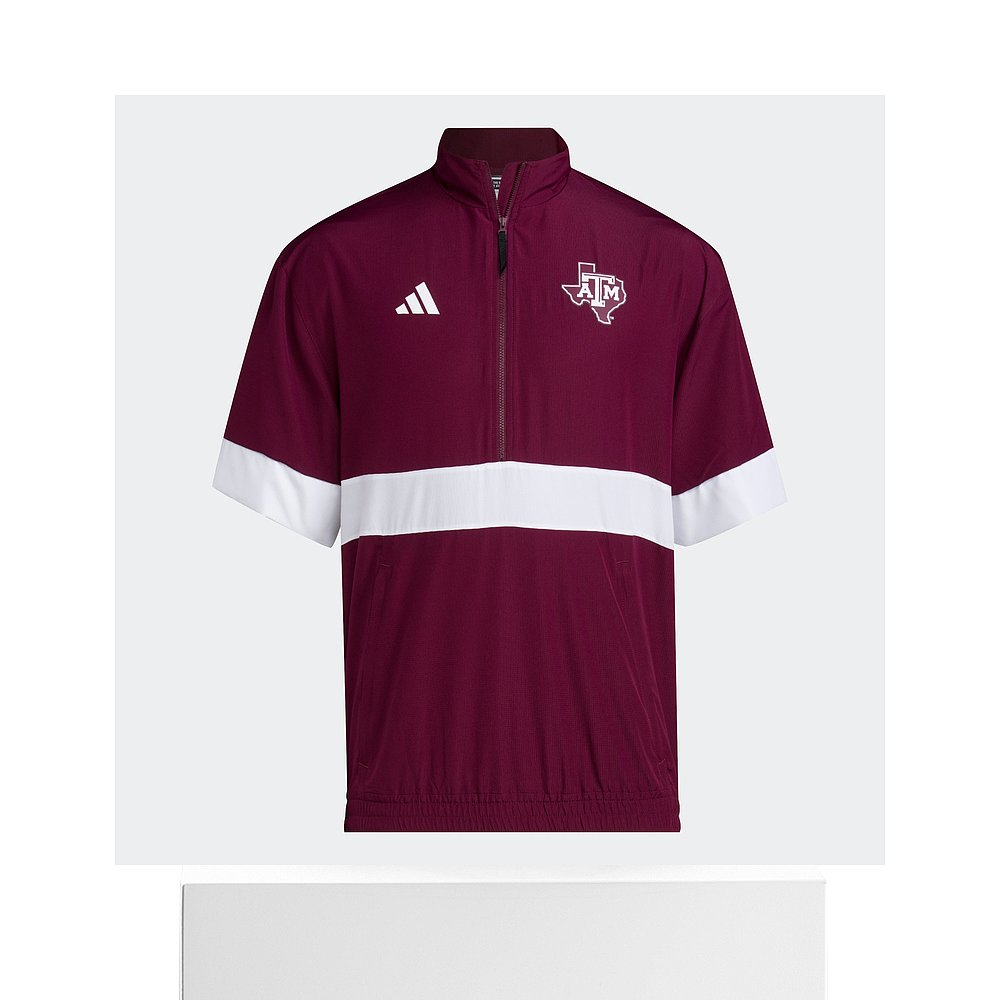 男式 adidas Texas A&M Training Strategy 1/4 拉链上衣 - 团队/ - 图3