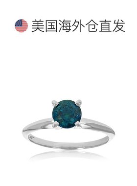 自营 vir jewels1 克拉 IGI 认证 I1 净度蓝钻单石戒指 14K 白金
