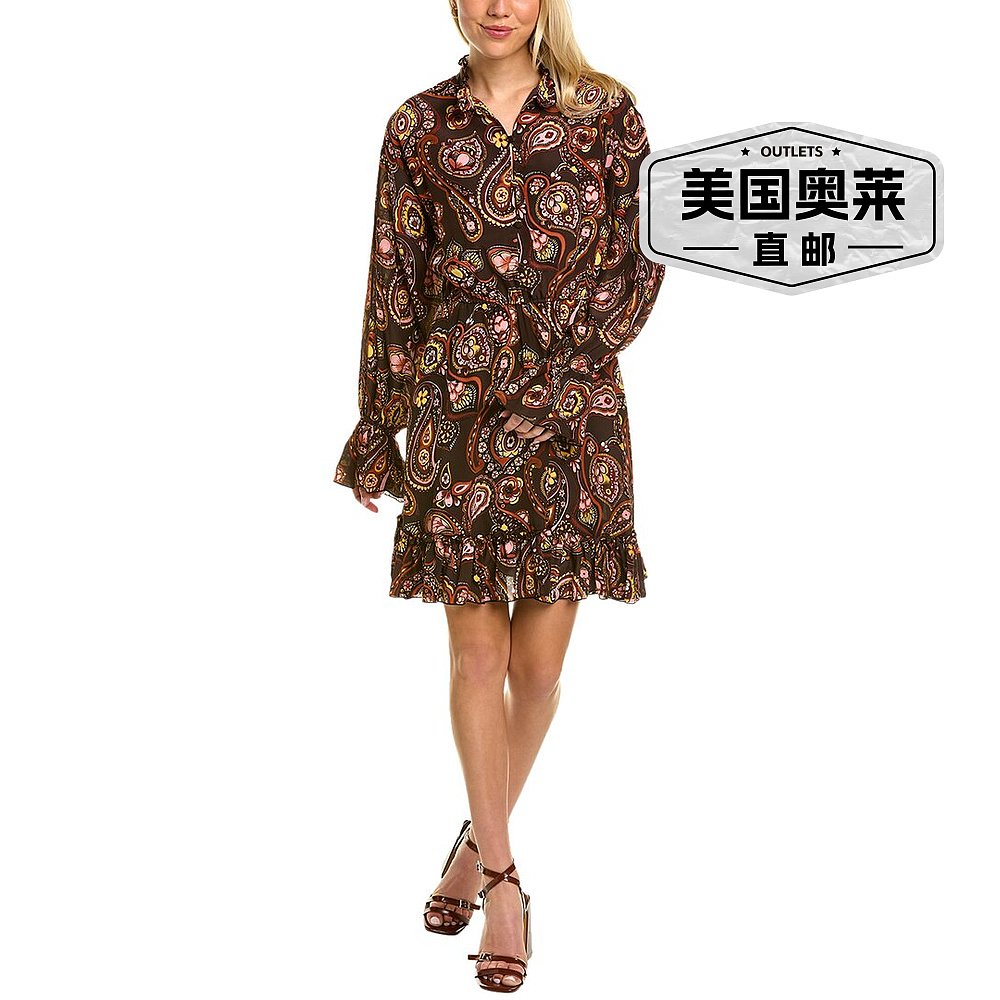 LA DOUBLE J Paisley Silk Mini Dressbrown【美国奥莱】直发-图0