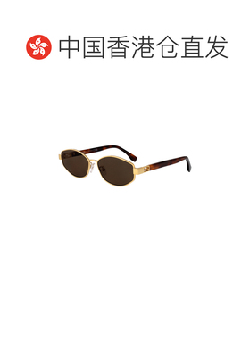 香港直邮FENDI 女士太阳镜 FE40216U30E SS2026 金色 椭圆形镜框
