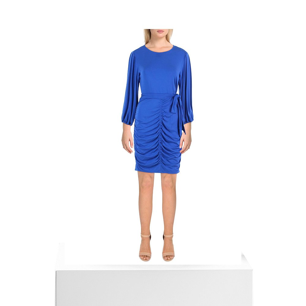 dkny女士 Ruched Puff Sleeve Sheath Dress tanzanite 【美国奥 - 图3