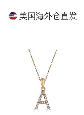 自营 sabrina14k 玫瑰金和钻石初始项链 - 玫瑰 a 美国奥莱直发