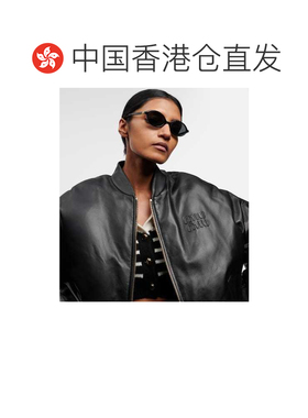 1h可退 香港直邮Miu Miu 缪缪 女士 徽标圆形太阳眼镜 black黑色