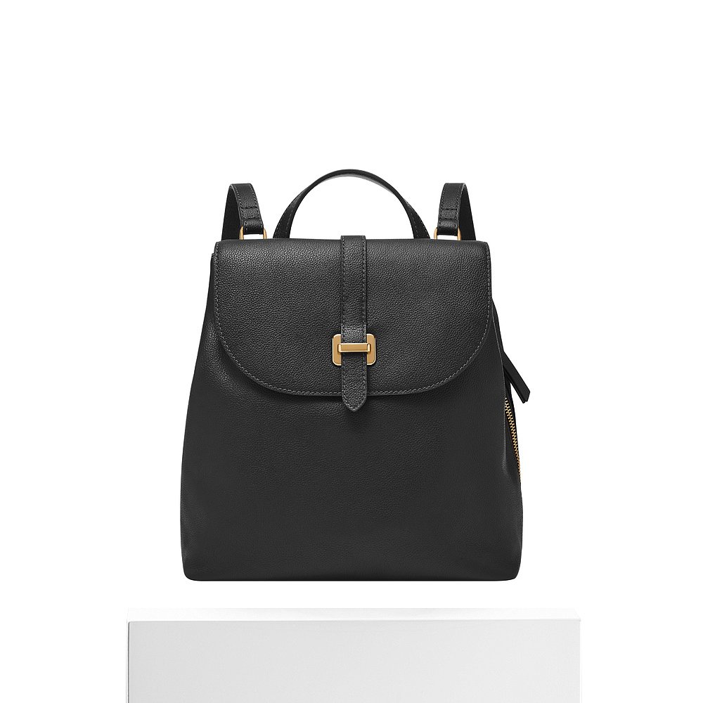 自营Fossil 女士 Emery 皮革背包 - 黑色  美国奥莱直发双肩包 - 图3