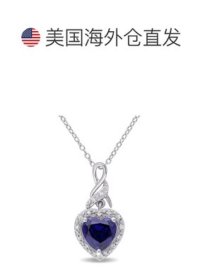 自营 mimi & max2 1/4 CT TGW 打造的蓝色蓝宝石心形和 0.06 CT T