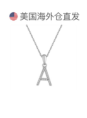 自营 sabrina14k 白金和钻石初始项链 - 白色 a 美国奥莱直发吊坠