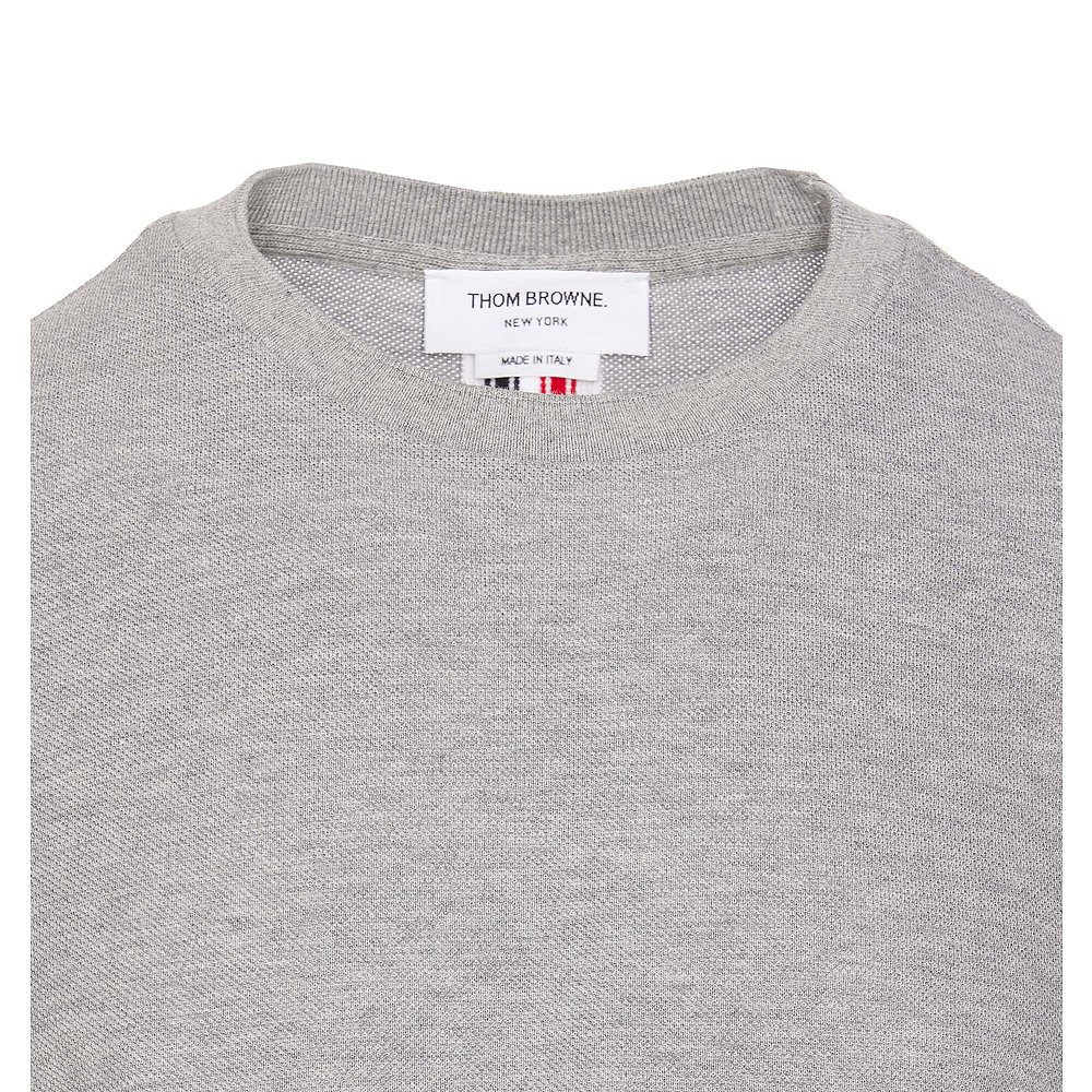 香港直邮THOM BROWNE 男士T恤 MJS056A00050055 SS2025 浅灰色 - 图2