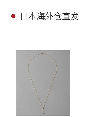 1h可退 日本直邮ete 女士K18黄金镶嵌钻石项链 时尚独特Y字形设计