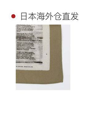 日本直邮SHIPS SABLE NY 报纸印花卡其色 方巾
