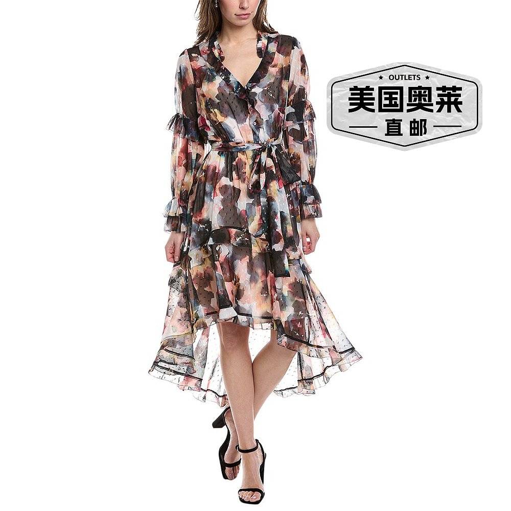 Marchesa Notte Oleander 长连衣裙 - 海军蓝 【美国奥莱】直发 - 图0