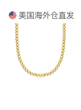 自营Ross-Simons Italian 8mm 18kt Gold Over Sterling Bead Nec