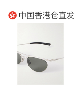 香港直邮潮奢 Saint Laurent 圣罗兰 男士 椭圆框镀银太阳眼镜 SL