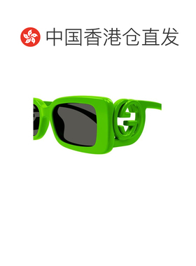 1h可退 香港直邮Gucci 古驰 女士 绿色 Rectangular-Frame 太阳镜