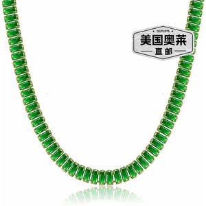 liv oliver18k 金绿色方晶锆石网球项链 - 金 【美国奥莱】直发