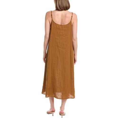 自营EILEEN FISHER Flare Linen Cami Dress - brown 美国奥莱直 - 图2
