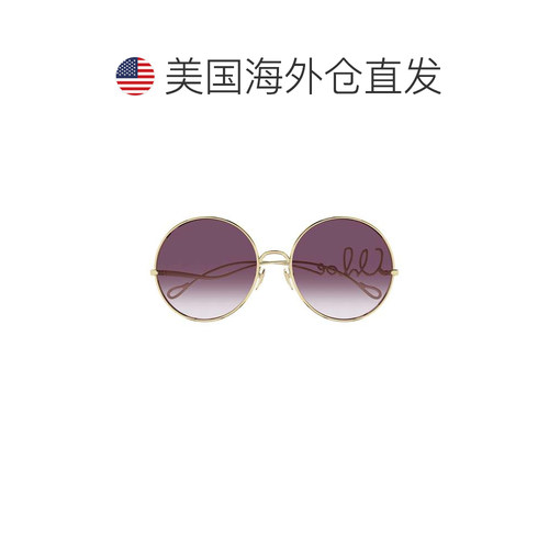 自营chloeCh0329s Gradient Purple Tint Round Sunglasses - pin - 图1