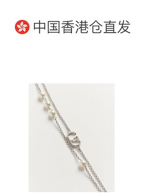 1h可退 香港直邮奢淘 Valentino 字母细节项链 男珍珠链子