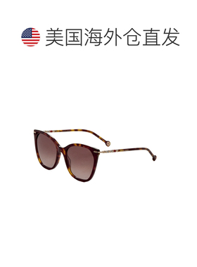 自营Carolina Herrera Women's 56 mm Bron Sunglasses - havana