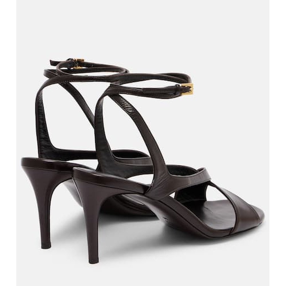 1h可退 香港直邮潮奢 KHAITE 女士 Liria 75 皮质凉鞋 brown棕色,淘宝优惠券,粉丝福利购,淘宝优惠卷