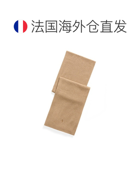 自营欧洲直邮Ralph Lauren拉夫劳伦 男士驼色羊毛小马刺绣围巾