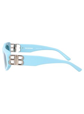 BALENCIAGA 女士眼镜 BB0095S026 SS2025 蓝色 几何框太阳镜