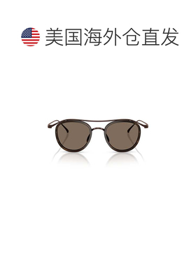 自营giorgio armani0ar6179t钛框架太阳镜，带双桥-棕色 美国奥莱