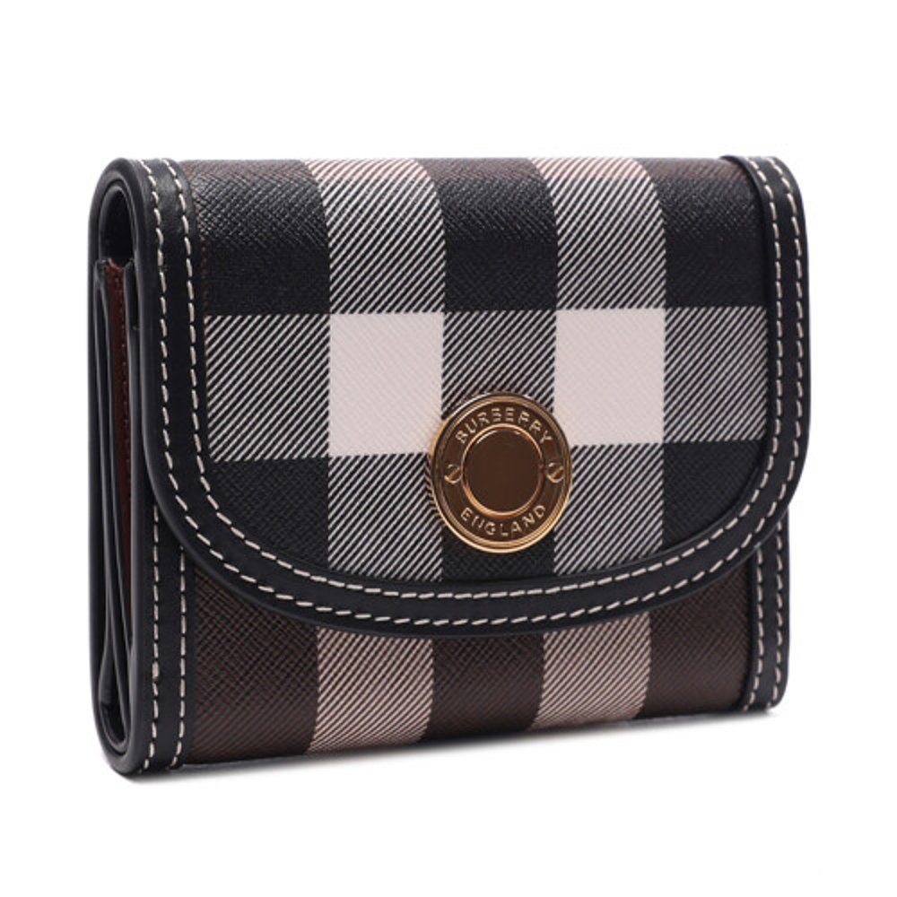 [BURBERRY] 23FW 女士 格子 兜盖 中款钱包 (8072669 DARK BIRCH