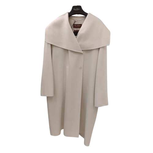 自营max mara白色Nichel经典羊毛大衣-白色 美国奥莱直发 - 图0
