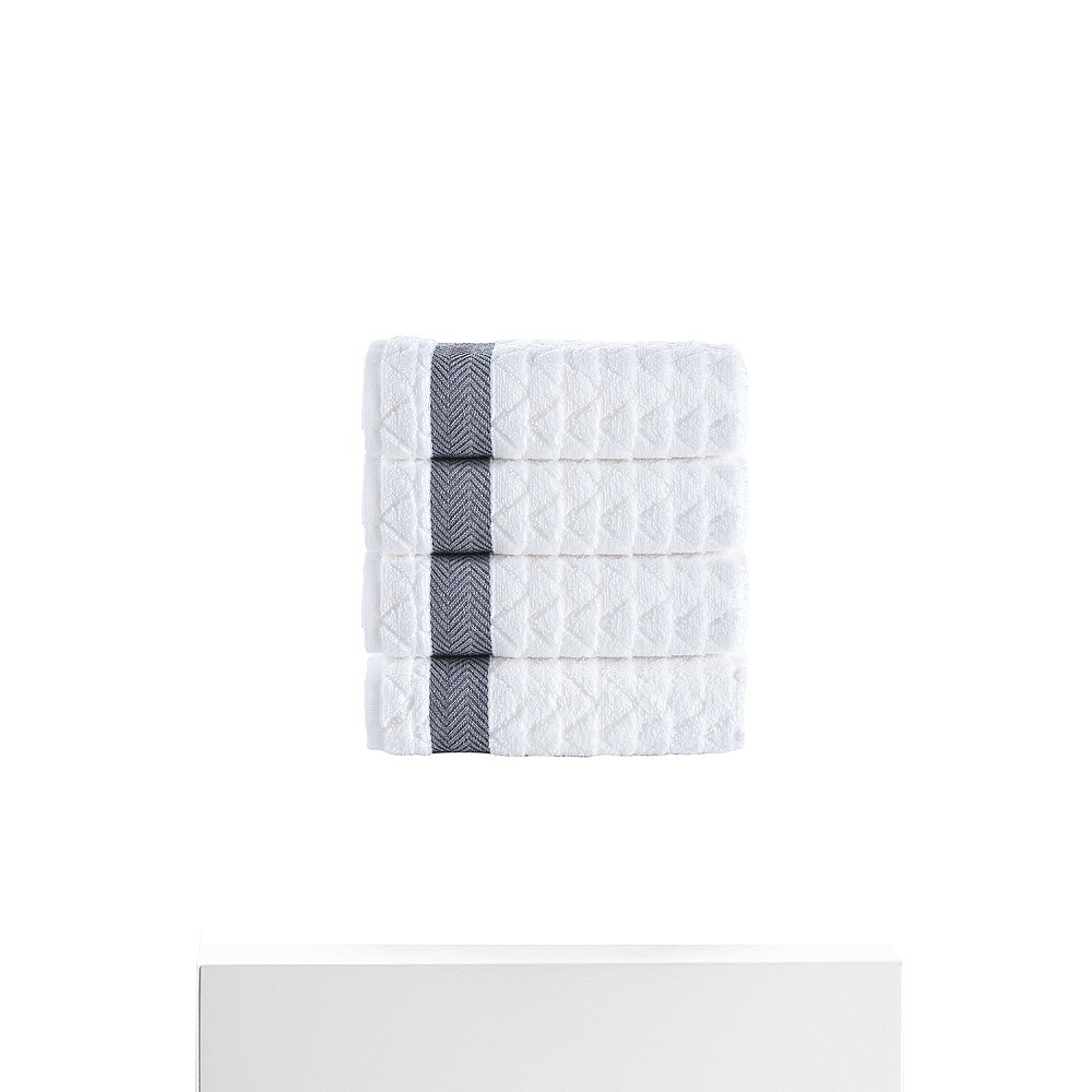 Brooks Brothers Herringbone 4 pcs Hand Towels- white【美国-图3