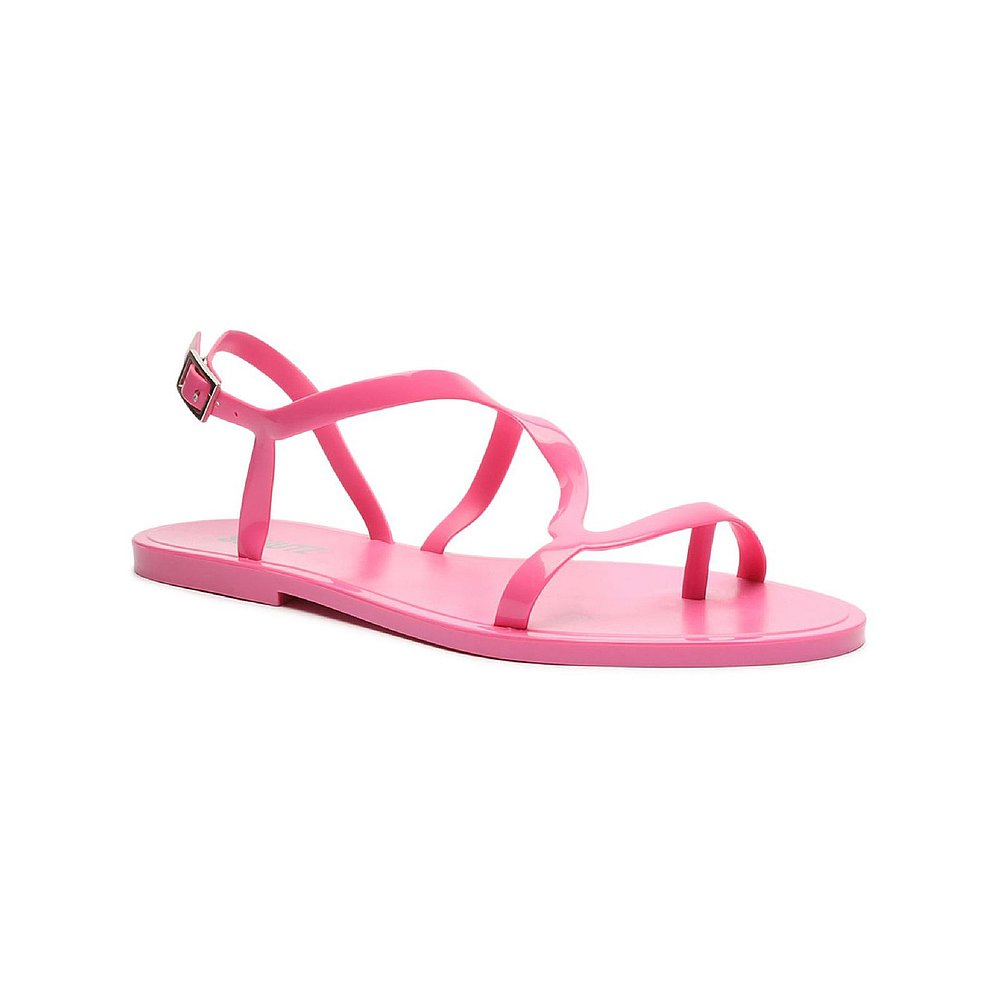 schutzTanner Womens Vinyl Buckle Flip-Flops- transparent cr-图2