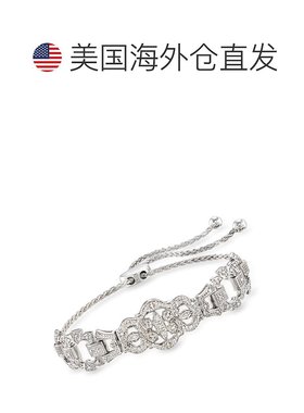 自营 Ross-Simons Diamond Openwork Bolo Bracelet in Sterling