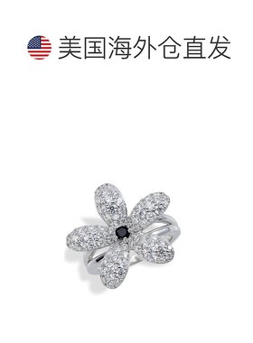 自营 savvy cie jewels纯银黑色尖晶石花朵-白色 美国奥莱直发
