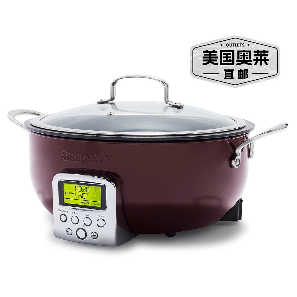 GreenPan Elite Essential Smart Electric 6 QT Skillet Pot- S-图0