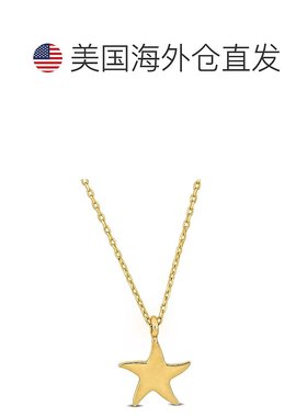 自营 Mimi & Max 星星吊坠带链条 14k 金 - 17 英寸 - 黄色 美国