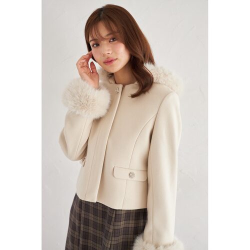1h可退 日本直邮tocco closet 女装 短款外套 带有闪钻装饰  1861 - 图2