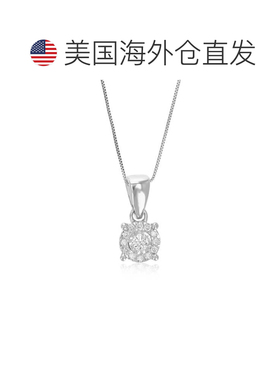 自营vir jewels1/10 克拉实验室种植钻石圆圈吊坠项链 .925 纯银