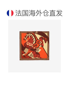 自营欧洲直邮Burberry博柏利 Knight女士宝石红色丝质印花方巾