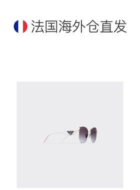 自营欧洲直邮Prada普拉达 女士烟灰色渐变金属三角标识太阳眼镜