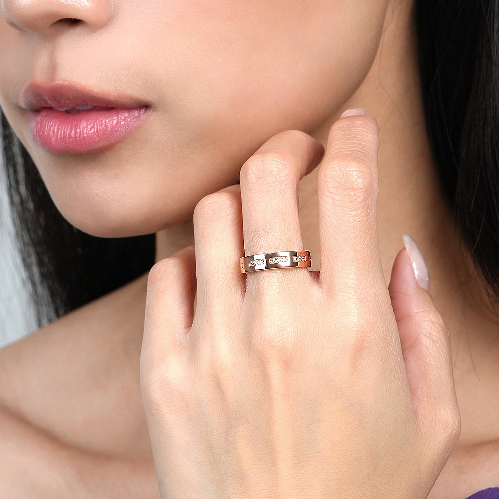 自营 APM Monaco摩斯密码戒指情侣对戒玫瑰金轻奢七夕礼物 - 图3